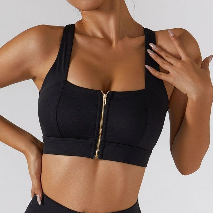 Front closure sports bra | Shockproof Zip