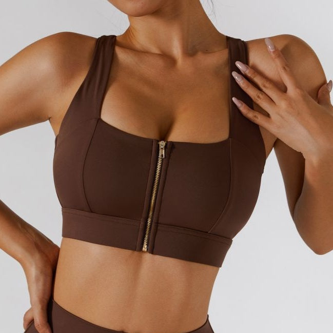 Front closure sports bra | Shockproof Zip