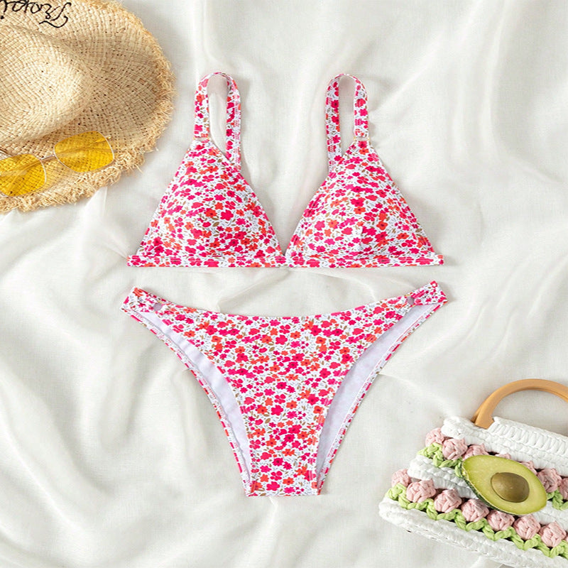Triangle bikini tops | Floral Adjustable