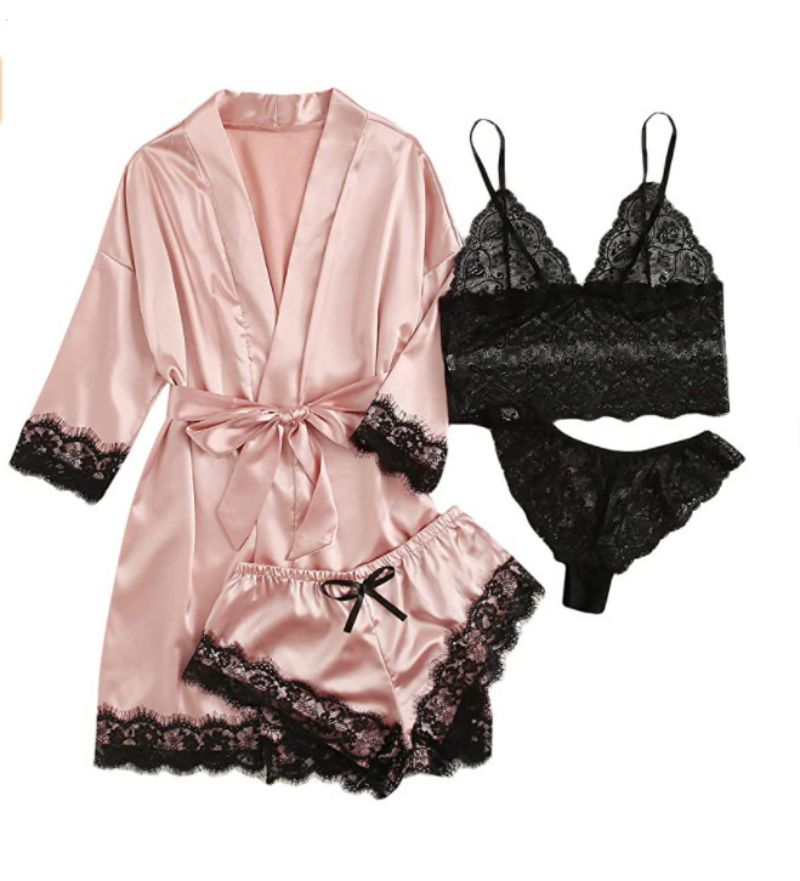 Valentines pajamas | Satin Lace