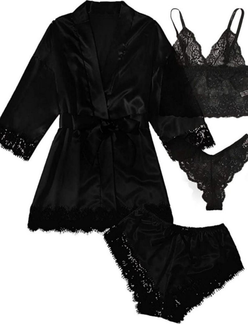 Valentines pajamas | Satin Lace