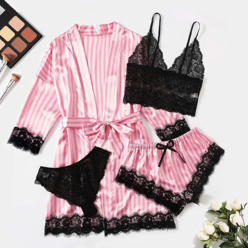 Valentines pajamas | Satin Lace