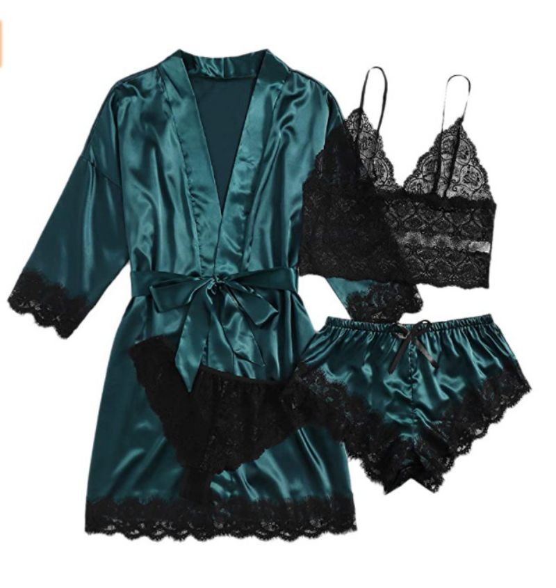 Valentines pajamas | Satin Lace