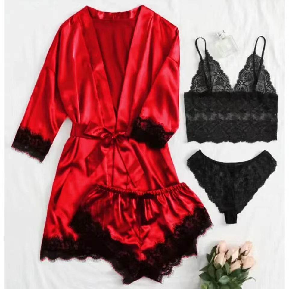 Valentines pajamas | Satin Lace