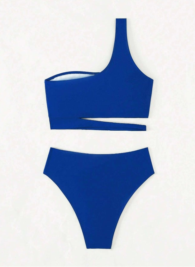 Solid Shoulder Swimsuit