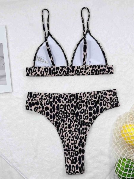 Tri bikini top | Leopard High-Waisted