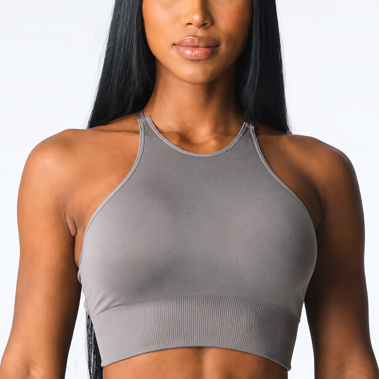 High neck sports bra | Seamless Comfort