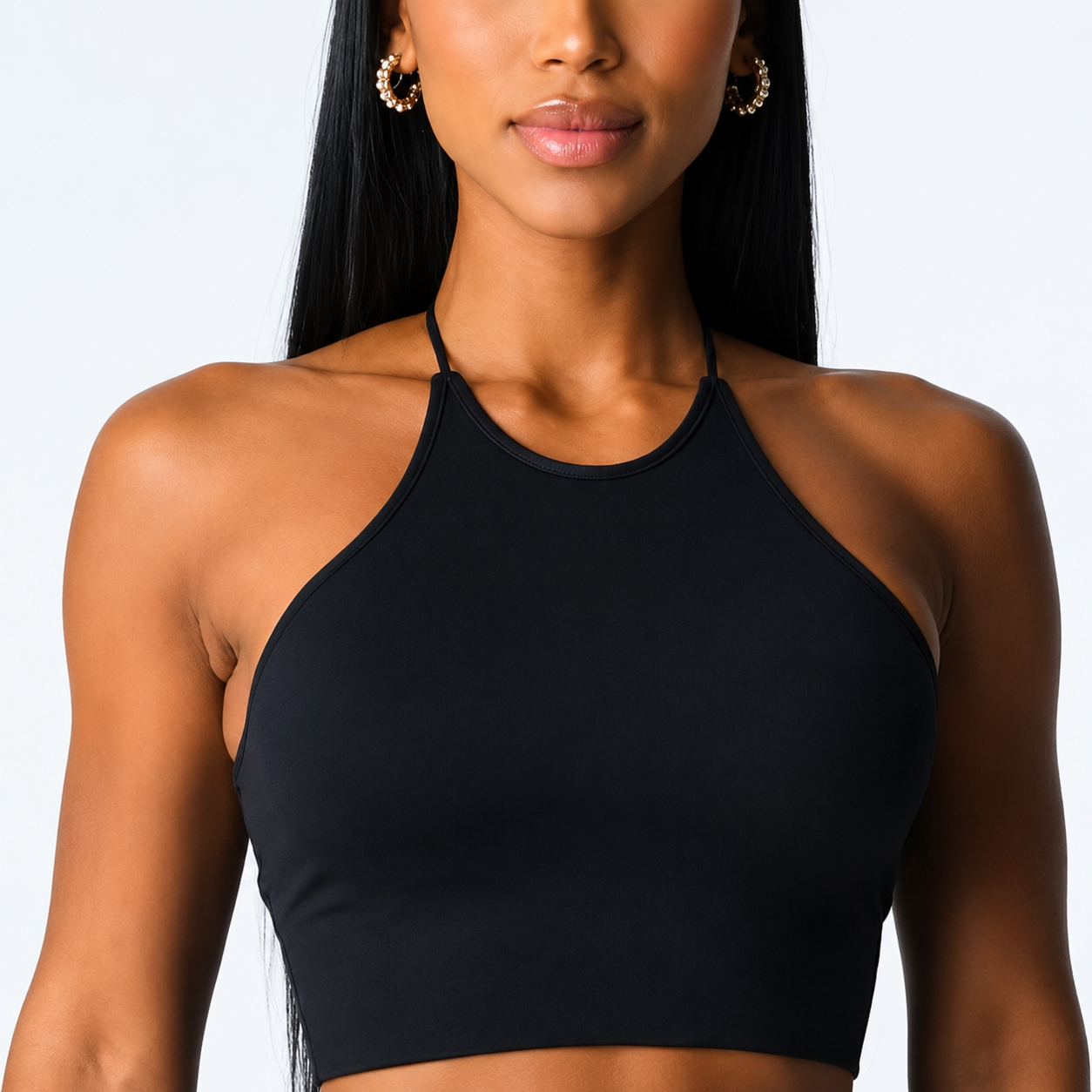 High neck sports bra | Seamless Comfort