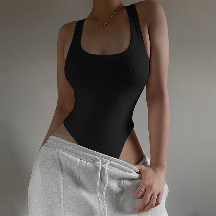 U-neck Sleeveless Vest Jumpsuit