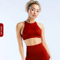 Red sports bra | Seamless Backless
