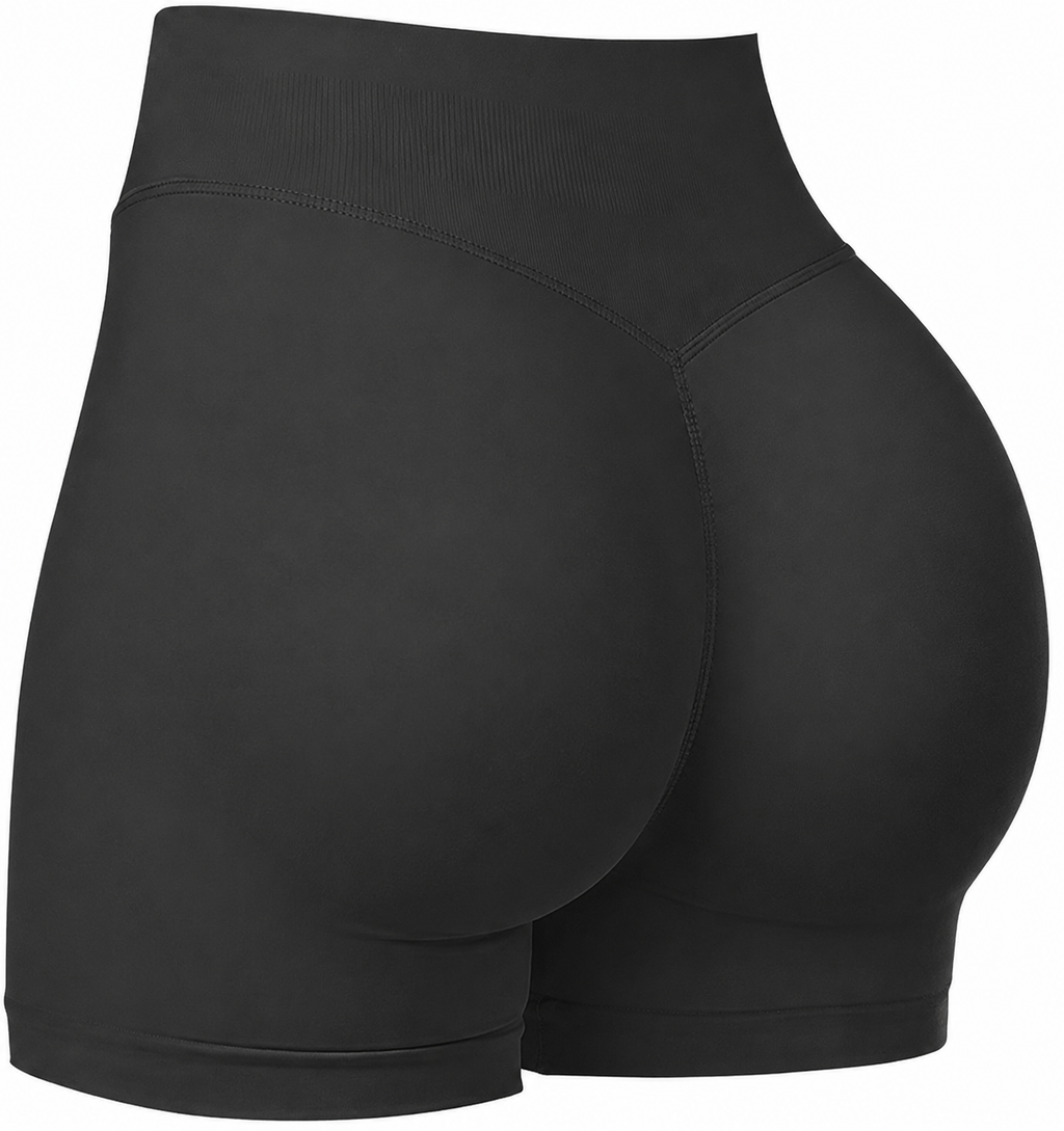 Black high waisted shorts | Non-Slip Moisture-Wicking