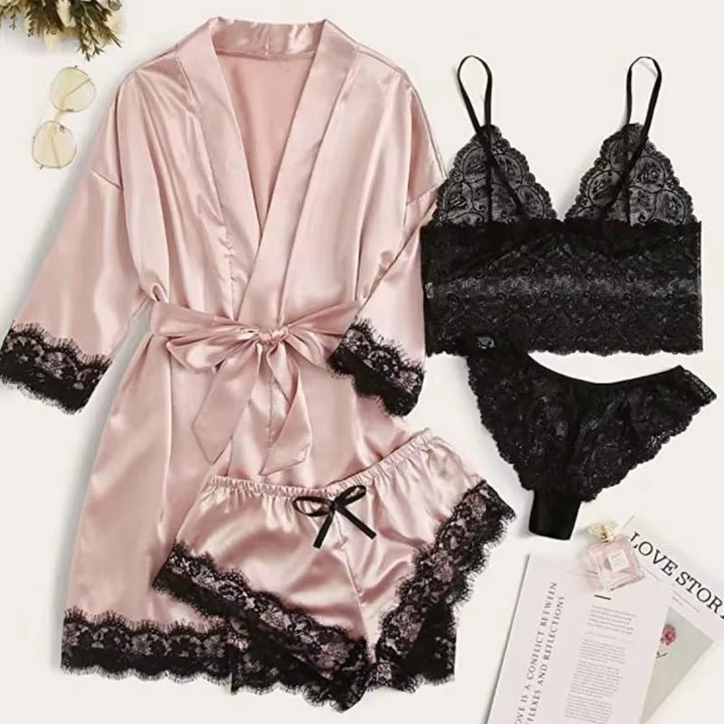 Valentines pajamas | Satin Lace